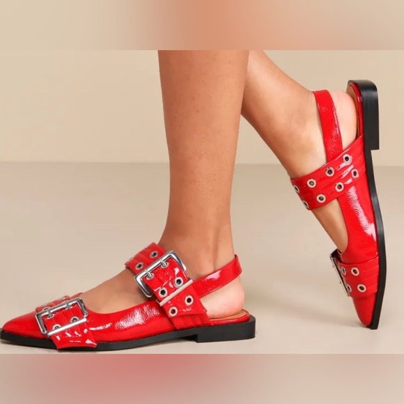 Madden Girl Vardan Slingback Buckle flats SZ 8 Red - Picture 1 of 11